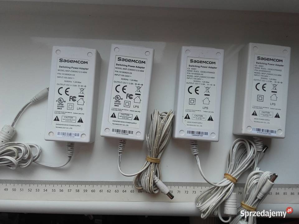 Zasilacz DC 12V 38A 45W 55mm x 21mm biały kujawsko-pomorskie Bydgoszcz