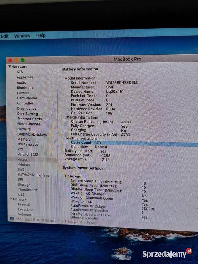 MacBook Pro 13 2012 4GB RAM 500GB 178 cykli Warszawa