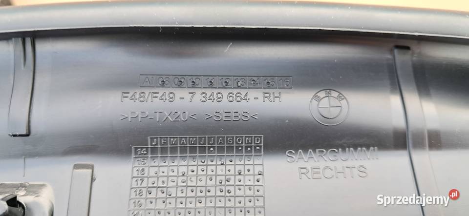 BMW X1 F48 F49 USZCZELKA DRZWI PRAWY TYŁ 7349664 Trzciel