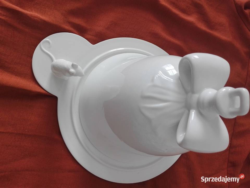 Osłonka porcelanowa duża na sery biały