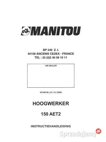Manitou 165ATJ 150 AET2 instrukcja obsługi Kielce sprzedam