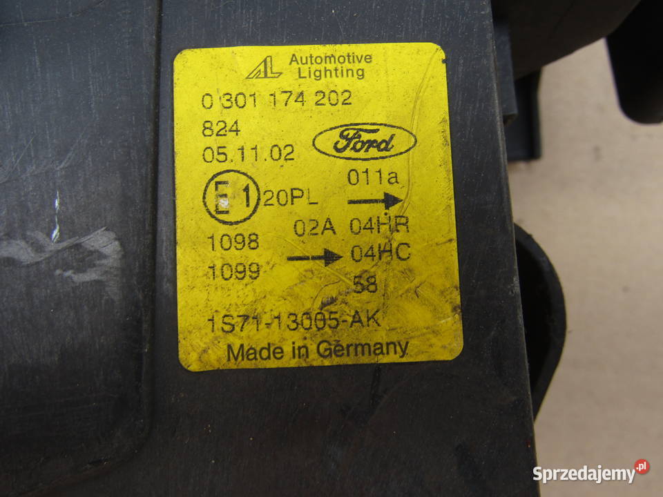 LAMPA PRZEDNIA LEWAPRAWA FORD MONDEO MK3 osobowe