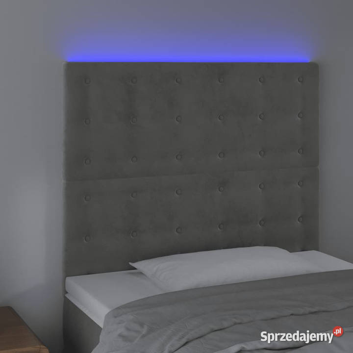 Zagłówek do łóżka z LED jasnoszary 100x5x118128 mazowieckie sprzedam