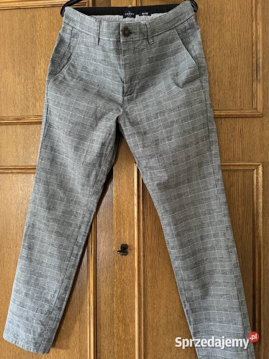 Spodnie męski 3232 Carry w kratkę szarobiałe Częstochowa