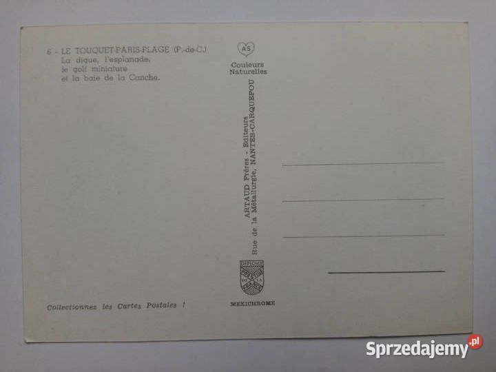 Pocztówka Francuska Le Touquet ParisPlage lata Pocztówki i karty telefoniczne śląskie Dąbrowa Górnicza