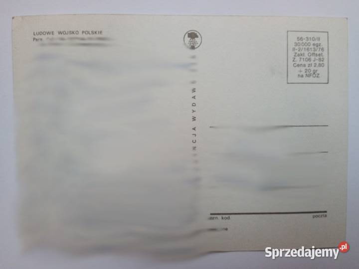 Pocztówka Ludowe Wojsko Polskie z lat 80tych Dąbrowa Górnicza sprzedam