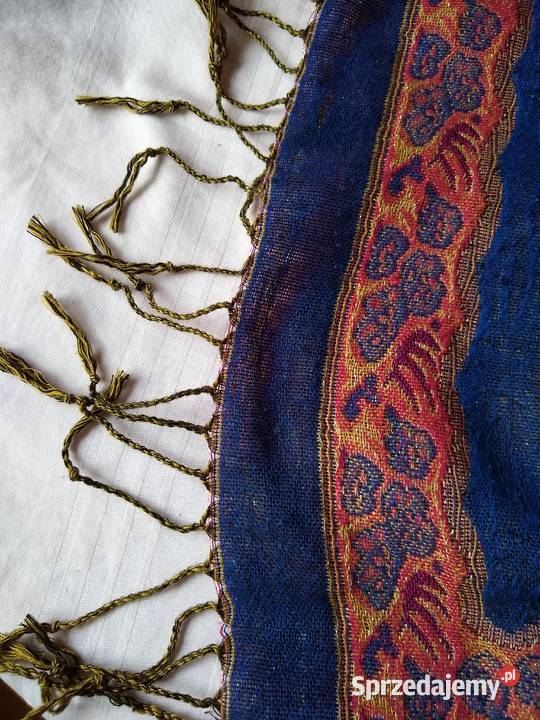 Szal192x68 w pawie złota nitka Dla kobiet Dodatki Miłobądz