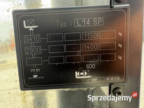 Linde L14SP wózek paletowy z masztem 34m 2016r