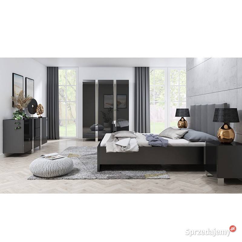 KOMODA CROMO CL05 Styl York czarny biały wysoki Komody Komody Radomsko