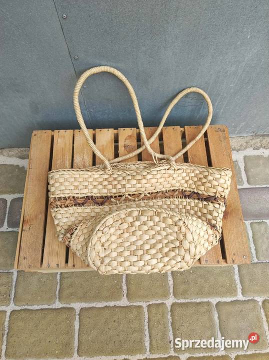 Pleciona torba koszyk boho duża torba plażowa Podkałek