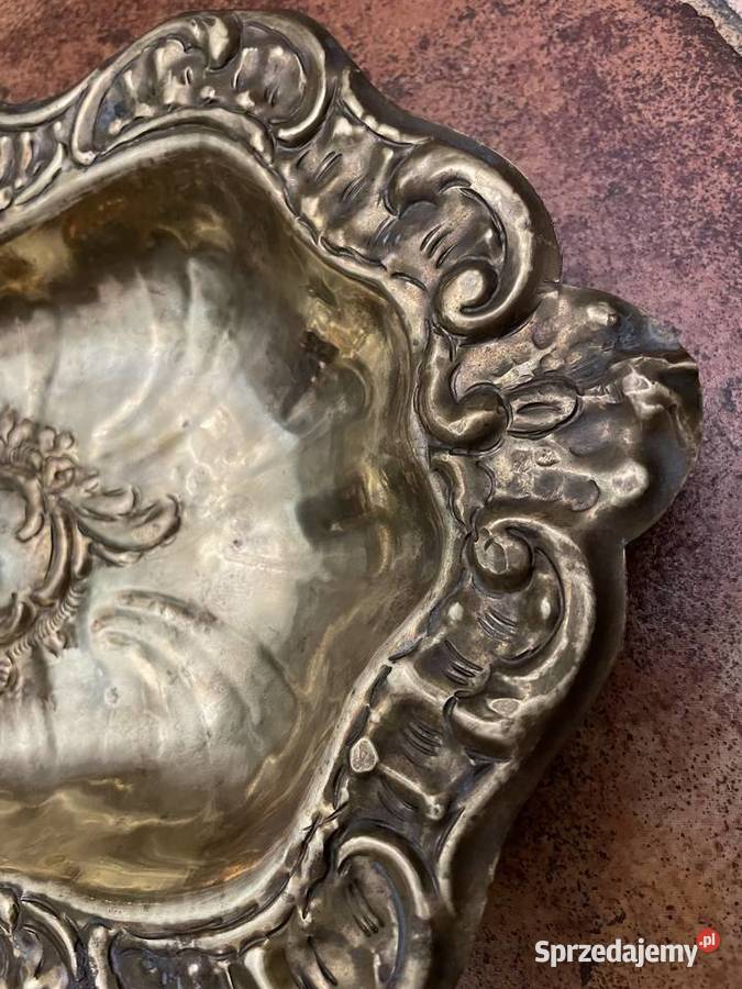 Stara piękna patera z mosiądzu Łódź