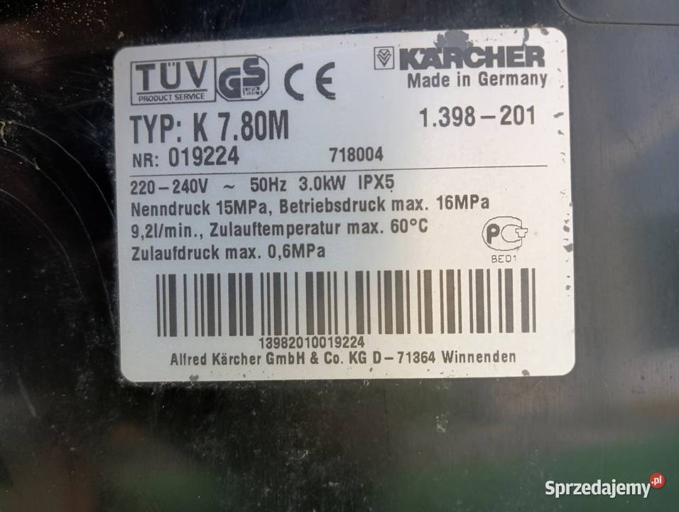 Myjka Karcher K 780 M Mosiężna pompa Gwarancja mazowieckie Radom