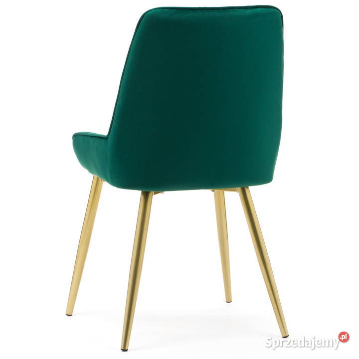 Krzesło Luca Butelkowa Zieleń Złote Nogi Wysyłka