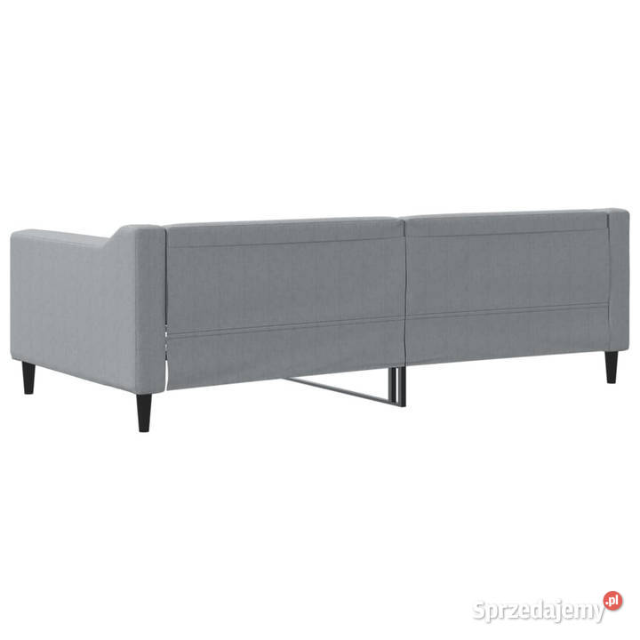Sofa z funkcją spania jasnoszara obita tkaniną 100cm