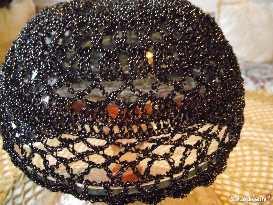 BIŻUTERYJNA KORONKOWA SREBRNO CZARNA CZAPECZKA Piła