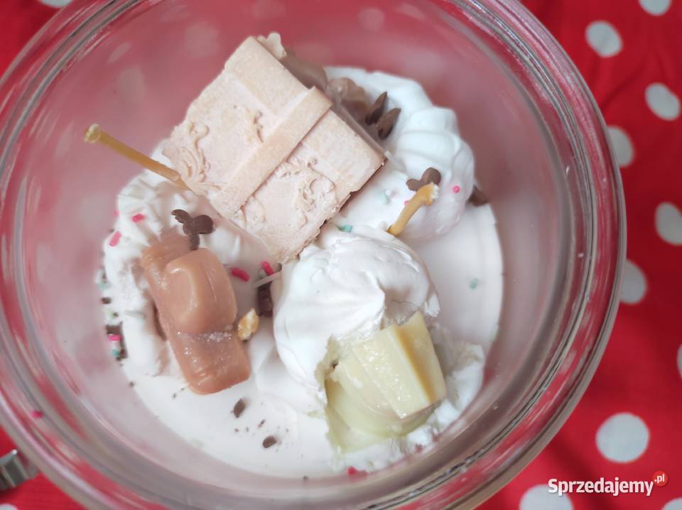 DUŻA Świeca zapachowa 3 knoty w słoiku ciastka Świece Dekoracje i ozdoby Krotoszyn sprzedam