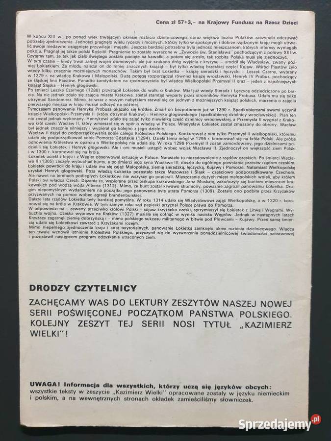 Władysław Łokietek Ladislaus Ellenlang komiks pomorskie Gdynia sprzedam