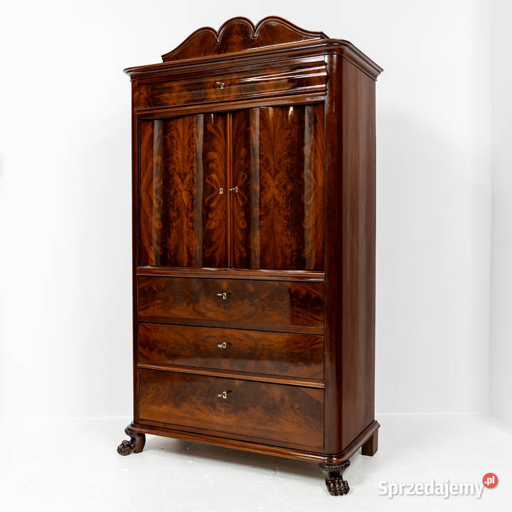 Wysoka komoda i barek szyfoniera stara antyk Swarzędz