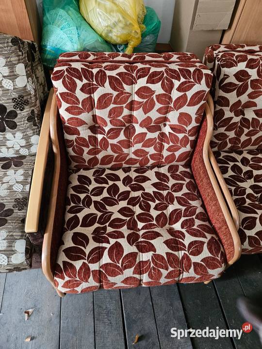 Fotel 1osobowy rozkładany 200x85 białobrązowy Biała Podlaska sprzedam