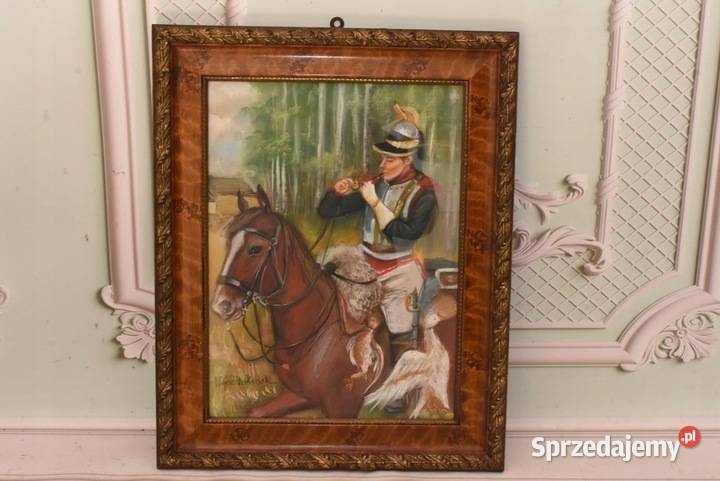 Wojciech Kossak Żołnierz Na Koniu z Fajką Obraz Kraków