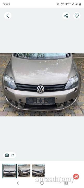 Zderzak przedni VW Golf 6 Plus ładny LA8X wielkopolskie Kwilcz