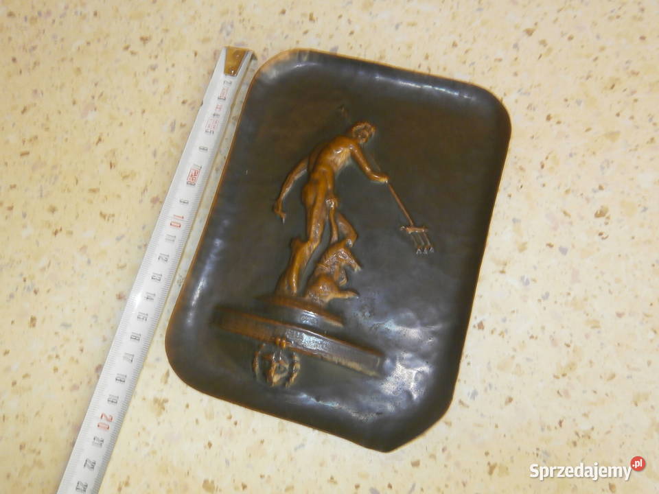 Płaskorzeźba miedziana Neptun 18cmx13 Łódź