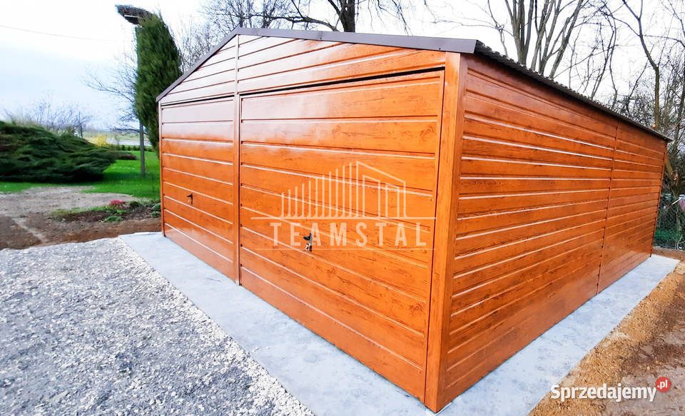 GARAŻ BLASZANY 6m x 55m poziom dwuspad 2x Brama blacha Września