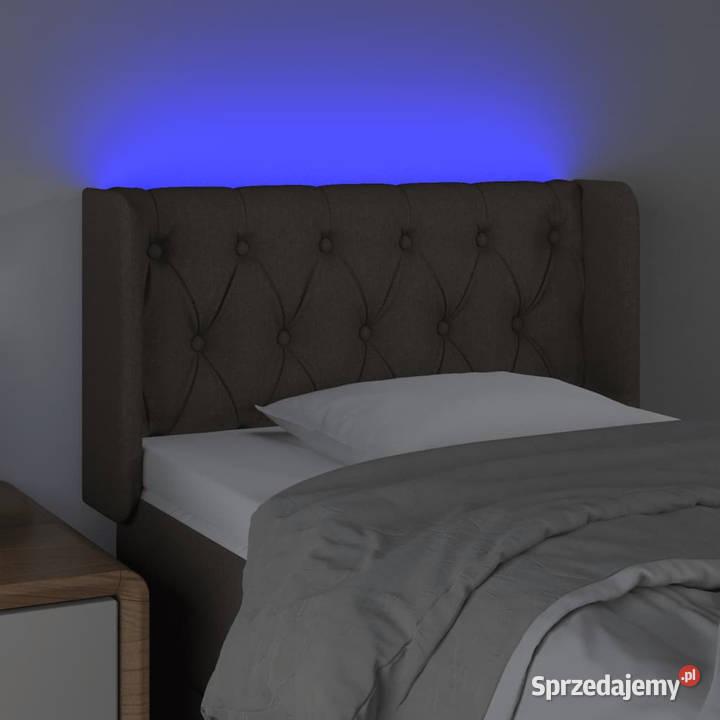 Zagłówek do łóżka z LED taupe 83x16x7888 tkanina mazowieckie Warszawa