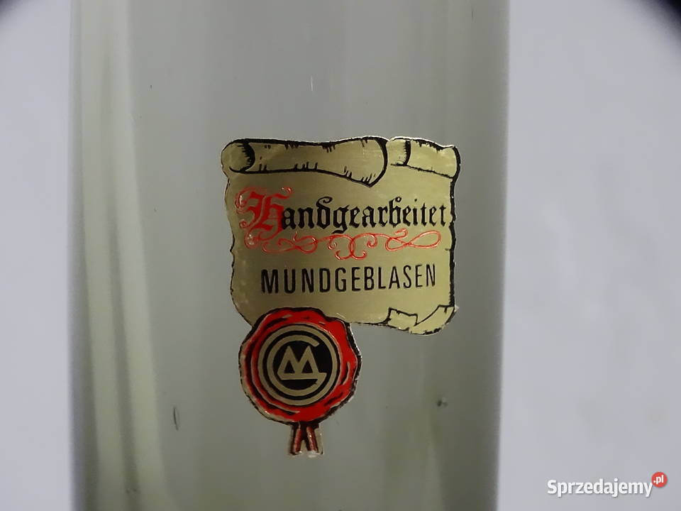 Vintage Wazon Artystyczny Szkło Dmuchane Ustnie