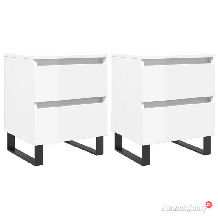 Szafki nocne 2 białe wysoki połysk 40x35x50 Warszawa sprzedam