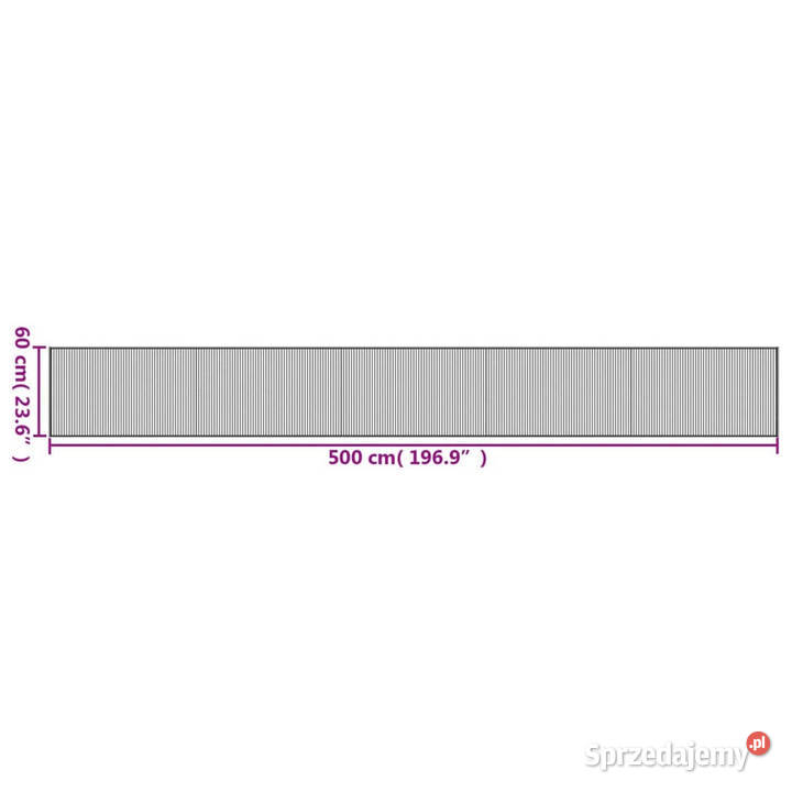 Dywan prostokątny czarny 60x500 bambusowy Warszawa