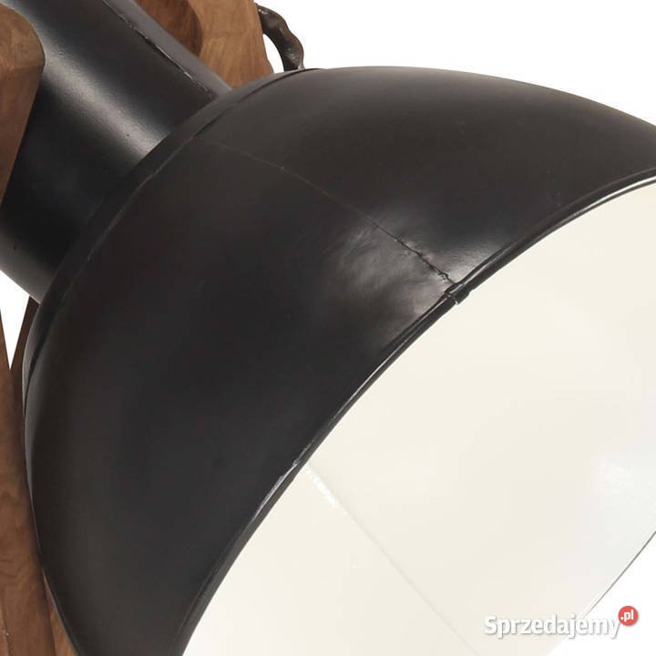 Lampy podłogowe 3 czarne E27 lite drewno mango Warszawa