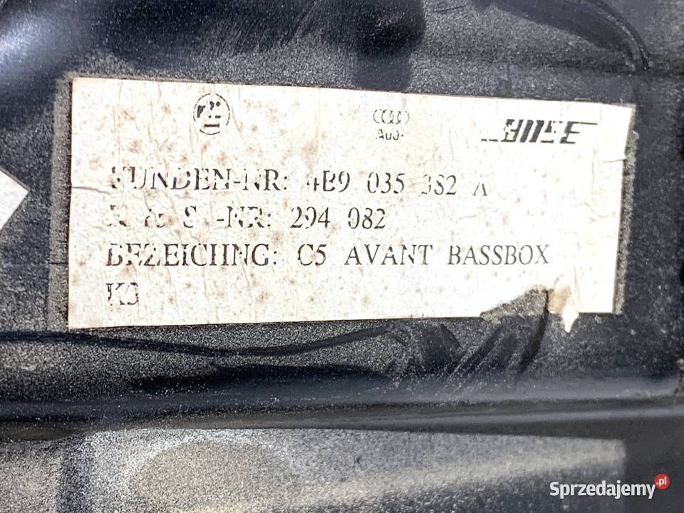 SUBWOOFER AUDI A6 C5 4B9035382A Kombi 0005 osobowe sprzedam