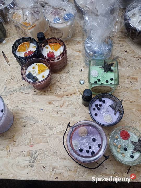 Świece sojowe ręcznie robione unikatowe Ołpiny