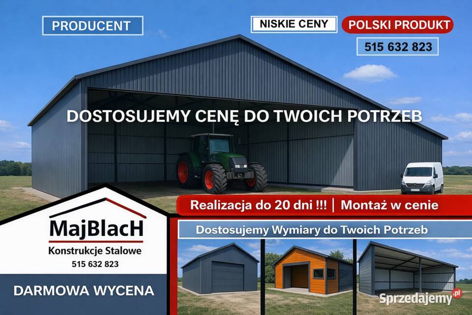 Garaż Blaszany GRAFIT Dwuspadowy MAGAZYN Hala sprzedam