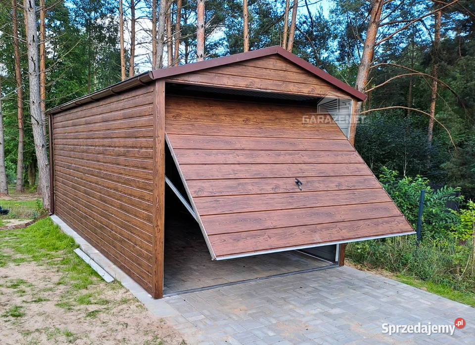 GARAŻ BLASZANY 3m x 6m DWUSPAD BRAMA UCHYLNA Łapanów
