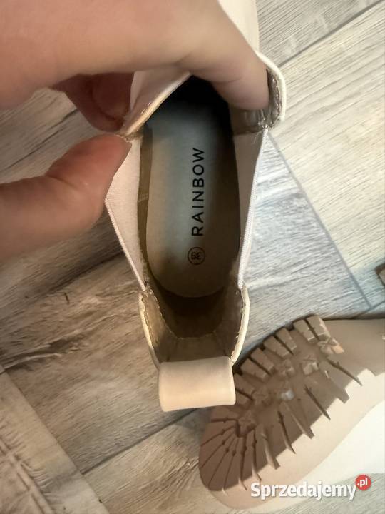 39 Rainbow Kremowe botki kowbojki nowe brązowy/beżowy Kraków
