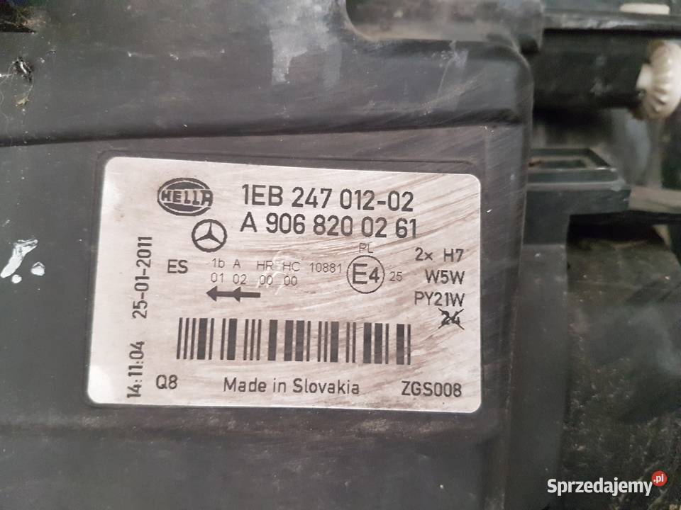 MERCEDES SPRINTER W906 REFLEKTOR PRAWY LAMPA Oświetlenie Turek sprzedam