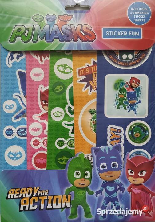Pidżamersi PJ Masks Zestaw z Naklejkami Nalepki Mogilany