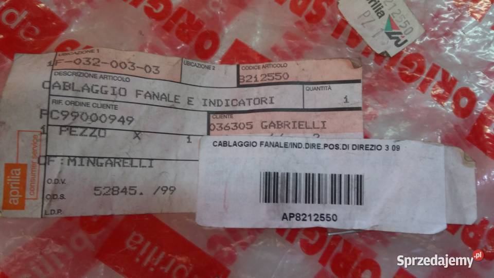 Wiązka lampy kierunkowskazów OE Aprilia Scarabeo Bielsk Podlaski