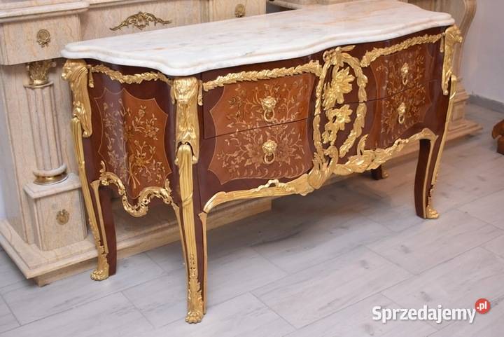 Królewska Komoda Ludwik Biały Marmurowy Blat Kraków sprzedam