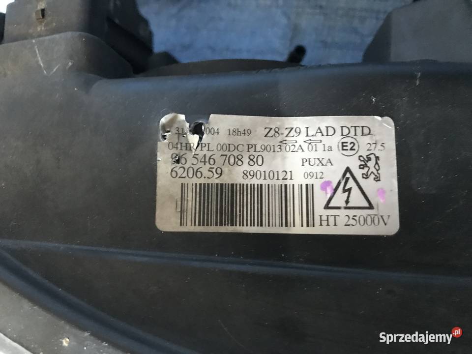 Peugeot 607 Lift Xenon Lampa Reflektor Prawy Bolesławiec