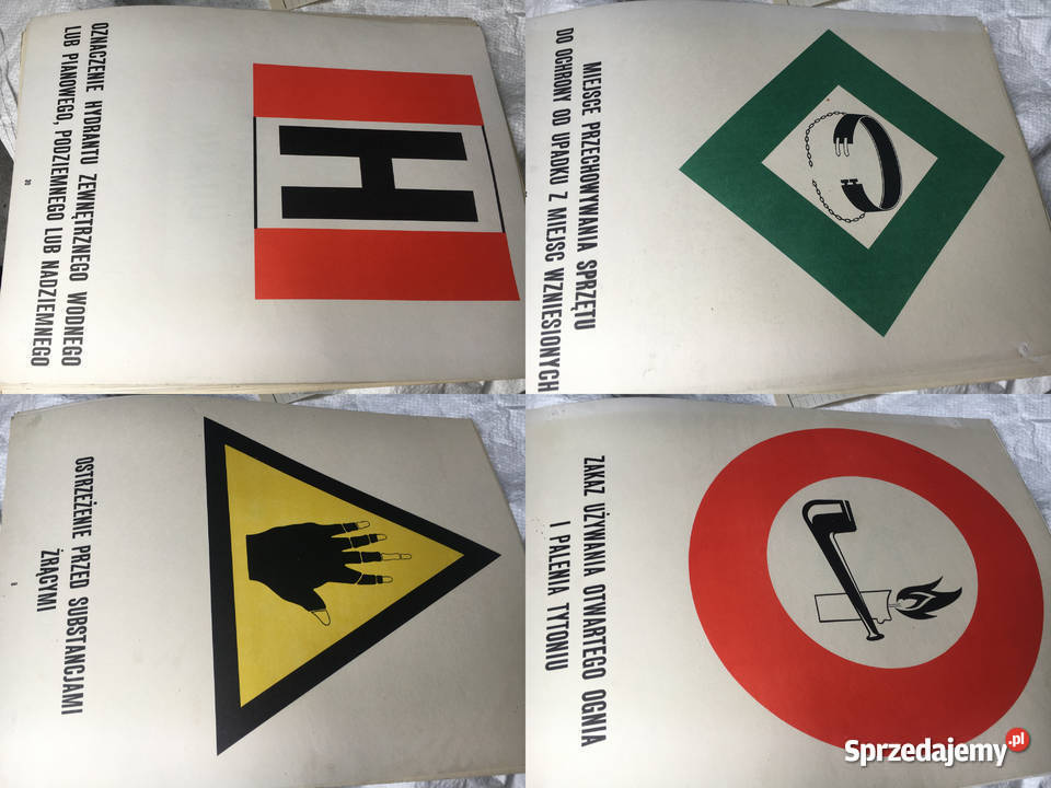 Znaki Bezpieczeństwa PRL 1973 Oryginalne Plansze wielkopolskie sprzedam