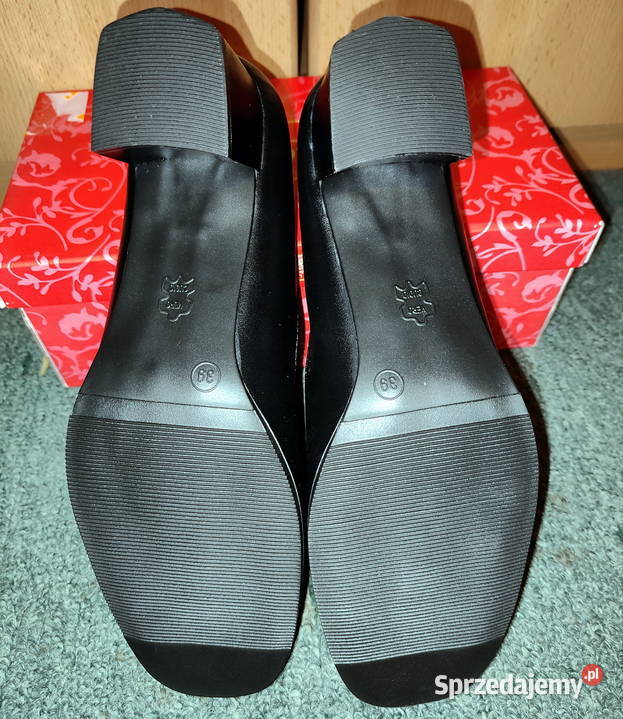 Półbuty skórzane czarne damskie inna lubelskie Lublin