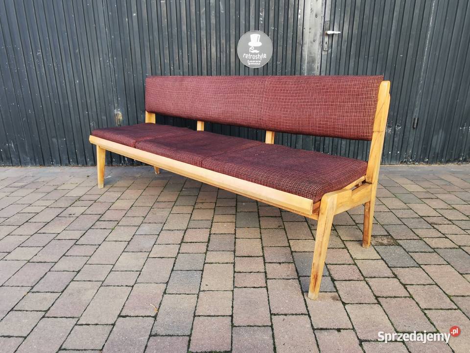 Ława rozkładana Czechosłowacja 60 design PRL tkanina śląskie