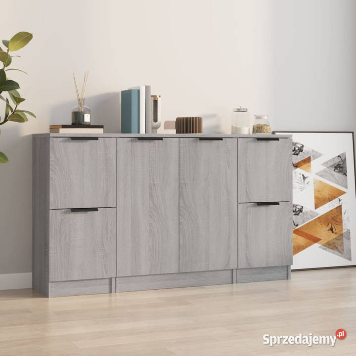 Szafki 3 szary dąb sonoma materiał Warszawa sprzedam