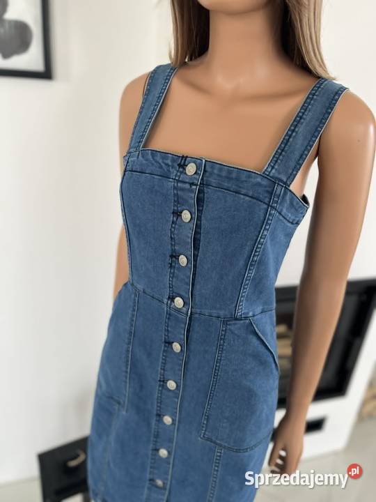 HM sukienka jeansowa M 38 denim na guziki H&M