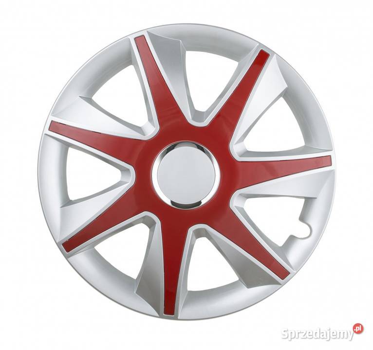 ZESTAW KOŁPAKÓW CZERWONO SREBRNE 15 KPL4 osobowe Mrągowo sprzedam