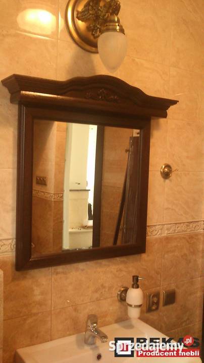 Lustro Dębowe do Łazienki Bekas Stylowe orzech Katowice