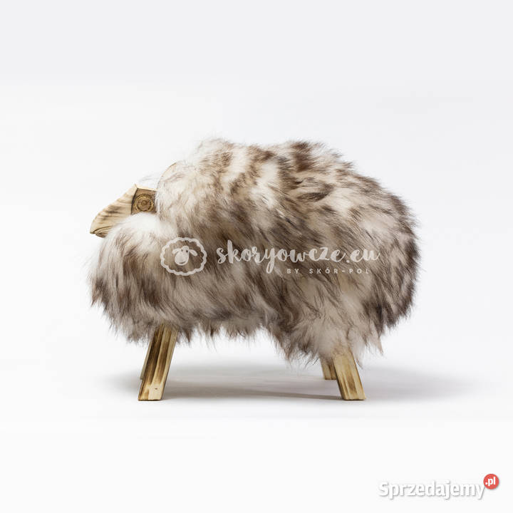 Krzesło baranek dekoracyjny biało brązowy wielokolorowy Szaflary